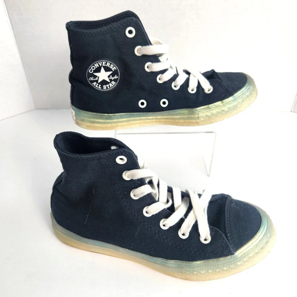 Converse Chuck Taylor All Star High Top Black Iridescent Sole 666870C Junior 2